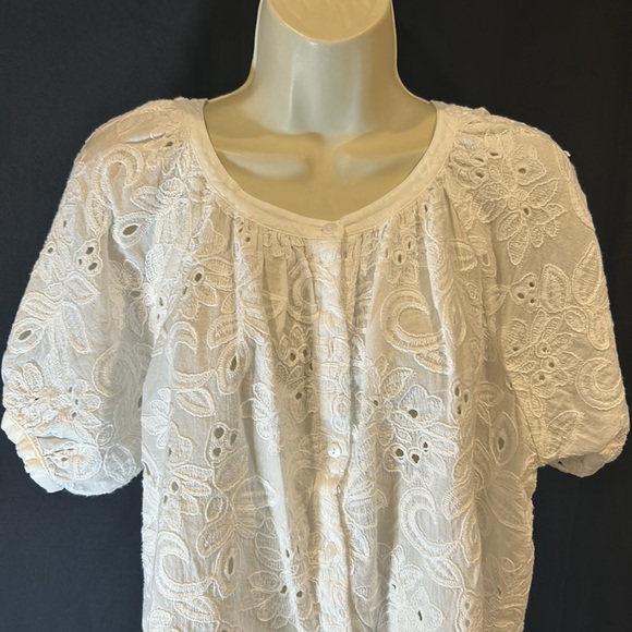 Karen Kane White Eyelet Tunic L - Picture 2 of 6